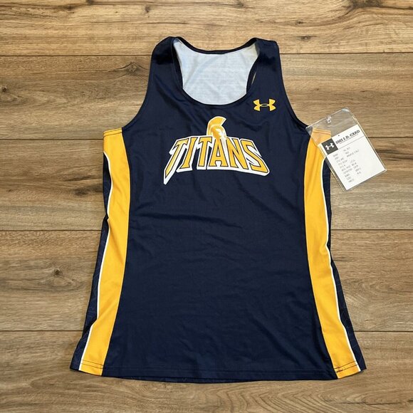 Women's Under Armour Titans Running Singlet SZ MEDIUM Racerback Track Blue - Picture 1 of 8
